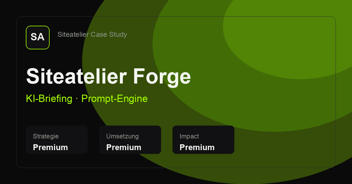 Siteatelier Forge — Projekt-Vorschau